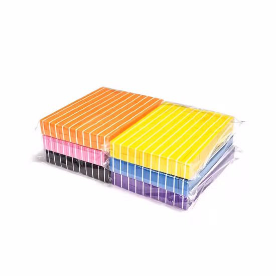 Tampón largo colorido profesional de encargo de la esponja del fichero de uñas de la manicura de la tira del color del logotipo del OEM